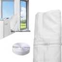 gulrear Inverter Portable Air Conditioner Window Seal Kit Compatible with Midea Duo Etc Inverter Ac 14000 BTU Hose-in-Hose Portable AC Window Vent kit 158inch Casement Window Vent Velcro Panel kit