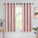 MIULEE Room Darkening Curtains Thermal Insulated Black Out Drapes Solid Window Treatment Grommet Light Blocking Blackout Curtain for Living Room Bedroom 2 Panels Set 52 x 54 inch Length Baby Pink