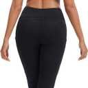 VME High Waisted Yoga Pants with Pockets - Tummy Control Workout Running Yoga Legging for Women (Black, M)