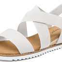 mysoft Women's Wedge Sandals Casual Low Heel Comfortable Walking Espadrilles Elastic Strap Slip on Shoes