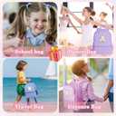 YOOLIFE Little Girl Backpacks Birthday Gifts for Girls Kids Kindergarten Backpack Personalized Kids Small Backpack for Little Girl, Initial Toddler Daycare Backpacks Cute Blue Letter B