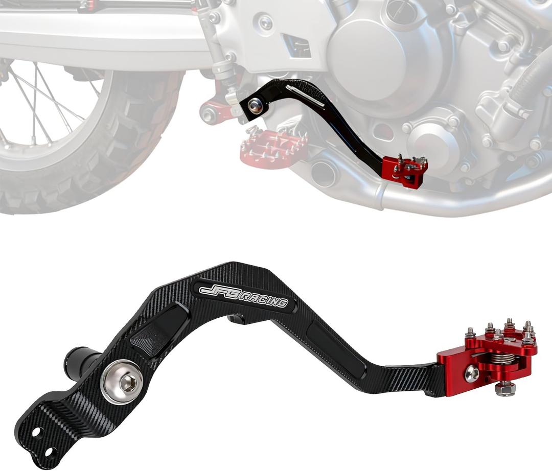 JFG RACING Folding Motorcycle Brake Lever,CNC Rear Brake Foot Pedal Lever for CRF250L CRF250M 2013-2020/CRF250 Rally 2017-2020 - Red