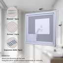 XRAMFY 40"x 40" LED Bathroom Mirror, Backlit + Front Lit, LED Bathroom Mirror with Lights for Wall, 3 Colors, Anti-Fog, Dimmable Brightness, Tempered Glass