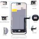 for iPhone 15 Pro Max Screen Replacement Black 6.7 Inch, LCD Touch Digitizer Complete Display for A2849, A3105, A3106, A3108,with Waterproof Seal+Tempered Glass+Repair Tools