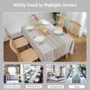 JIALE Tablecloths for Rectangle Tables, Cotton Linen Table Cloth Waterproof Tablecloth Wrinkle Free Farmhouse Dining Tables Cover, Soft Fabric Table Cloths with Tassels, Brown, 55" X 70", 4-6 Seats