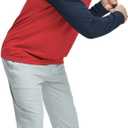 M MAELREG Quarter Zip Pullover Men Moisture Wicking Micro Fleece Performance Raglan Collarless Golf Sweatshirts for Men (Red, L)