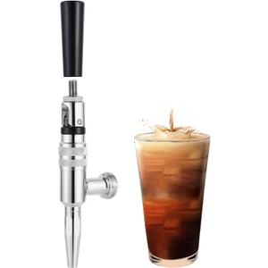 Nitro Tap Stout Faucet, All Stainless Steel Nitrogen Draft Beer Tower Cold Brew Nitro Kegerator Draught Keg Tap with Homebrew Standard Beer Faucet Handle
