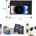 2 Pack Small Fireproof Bag (5 x 8 inches), Non-Itchy Fireproof Wallet Bag for Valuables, Jewelry, Cash, Passport, Invoice, Currency & Keys(Black)