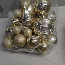 Soulchen 4 Size Light Gold Christmas Balls Ornaments Set 32 Pcs 1.57", 2.36", 3.15", 4" Shatterproof Hanging Xmas Balls Assorted Electroplate Christmas Decors for Xmas Home 2026 New Year Party Decor