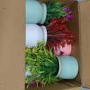 9 Pack Small Artificial Potted Flowers Spring Floral Tables Centerpieces Mini Fake Plastic Plants Flowers in Vase for Spring Indoor Home Office Desktop Decorations