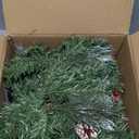 6 Ft by 10 Inch Pre-lit Artificial Christmas Garland with 30 Warm Lights Timer Battery Operated 150 Snowy Bristle Pine Branches 56 Red Berries 8 Pinecones Xmas Decor for Home Indoor Mantle Fireplace