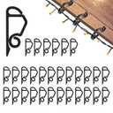 Geegoods Christmas Light Clip,Plastic Black Gutter Hooks Outdoor,Weatherproof Holiday Hanging Clips,Mini Light Hooks for Outside String Lights Christmas Decoration(120 pcs)