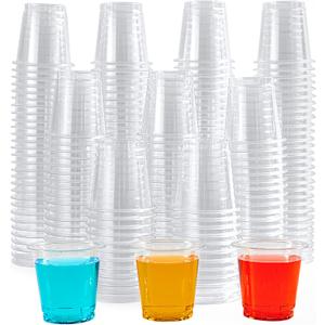 Lilymicky 500 PACK 2 oz Plastic Shot Glasses, 2 Ounce Clear Disposable Party Cups for Vodka, Whiskey, Tequila, Mini Plastic Containers for Sauce, and Sample Tasting