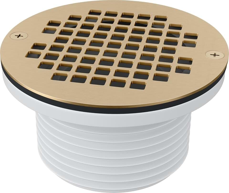 PROFLO PF42848 6" Brass Grate with 3-1/2" Adjustable Drain - Brass