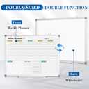 Weekly Dry Erase Calendar Whiteboard for Wall, 24" x 18" Planner