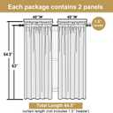Lecloud Bessie White Curtains 63 Inch Length 2 Panels, Light Filtering Curtains for Bedroom, Faux Linen Textured Window Drapes with Rod Pocket, Window Treatments for Living Room, Each 40 W x 63 L