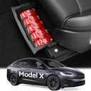 Wigoo 2025 Upgraded Tesla Model X Accessories Under Seat Storage Box Organizer [Increased Storage & Firm Installation] TPE Underseat Storage Tray, for Model X 2022~2025 (2PCS) (Black)