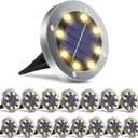 Solar Ground Lights 16Pack, Garden Solar Outdoor Waterproof Pathway Bright In-Ground Lights Outdoor Lighting Decor for Lawn, Patio, Yard, Driveway,Walkway Warm Light