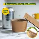 1000 Pack Coffee Cup Sleeves for Hot & Cold Drinks | Extra Thick Disposable Kraft Corrugated Insulated Sleeve for 12-24 oz Cups | Recyclable Cardboard Hand Protection for Cafes, Offices