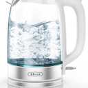 Bella Electric Kettle and Water Boiler, 1.7L - Cordless Clear Glass LED Color Changing Portable Tea Pot with Auto Shut Off & Boil Dry Protection, White (1.8 Quarts)