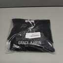 GRACE KARIN Womens 2025 Summer Short Sleeve Sweater V-Neck Collared Pullover Sweater Tops Lightweight Knit Polo Shirt (Medium, Black)