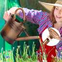1 Gallon Metal Watering Can with Removable Spout, Nice Galvanized Steel Water Can with Embossed Design for Indoor and Outdoor Plants