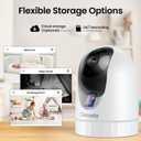 Cinnado Security Camera Indoor-2K 360 WiFi Cameras for Home SecurityPet/Dog/Baby Camera with Phone app, 2-Way Audio, Night Vision, 24/7 SD Card Storage, Works with Alexa & Google Home (2.4Ghz)-D1