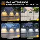 11.81inch Solar Fence Lights Outdoor Waterproof, 3-Mode (3000K/4000K/6000K),4 LED with Upgraded High-Efficiency Solar Panel & Wide Beam for Backyard/Patio/Deck/Step/Home Improvement(4 Pack)
