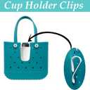 2 x Hooks Accessories for Bogg Bags, Insert Charm Cup Holder Connector Key Holder Hat Hanger, 2pcs White