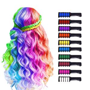 MSDADA 10 Color Hair Chalk for Girls - Hair Chalk Comb Kids Temporary Hair Color Dye - Teen Girl Gift Hair Stuff Accessories Makeup Kit Christmas Gifts Toys for Girls Age 6 7 8 9 10 11 12 13 Year Old (Dark Blue & Light Blue & Green & Purple & White & Pink & Orange & Red & Rose Red & Yellow)