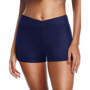Yonique Womens Swim Shorts Bathing Suits Bottoms Swimsuit Bottoms (Size X-Large, Navy Blue)