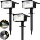 nipify Solar Spot Lights Outdoor, 3 Pack/62 LED Solar Motion Sensor Lights Outdoor Waterproof, 3 Modes Solar Powered Landscape Spotlights 2-in-1 for Outside Yard Wall Garden, Cool White