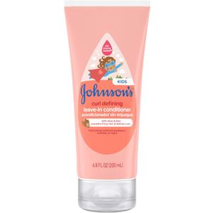 Johnson's Kids' Curl Defining Leave-In Conditioner with Shea Butter, Smooths Frizz & Defines Waves & Curls for 24 Hours, Hypoallergenic, 6.8 fl. oz