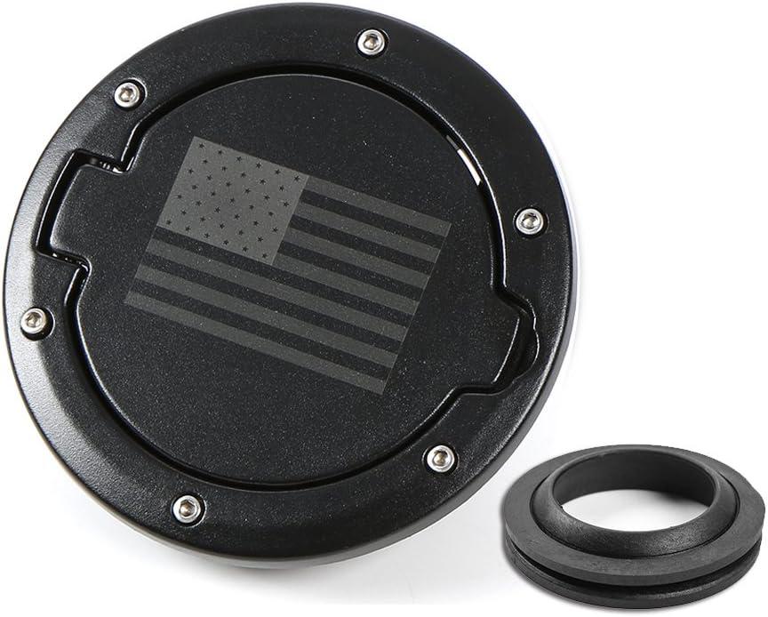 RT-TCZ Fuel Filler Door Gas Tank Cap Cover Accessories for 2007-2017 Jeep Wrangler JK & Unlimited Sport Rubicon Sahara (US Flag)