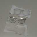 IBOANN Chic & Comfy Blue Light Glasses for Women - 3-Pack Round Frames, Screen-Ready Style with UV Protection Coating (*B117 Tranparent&dark Green&orange)