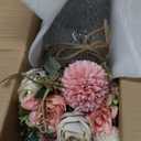 Fake Flowers with Vase,Faux Flowers in Vase for Home Decor,Silk Pink Dahlia Artificial Flowers with Vase for Coffee Table Decor,Living Room Bathroom Plant Decor, Centerpiece Table Decorations