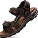 visionreast Mens Athletic Sandals Open Toe Hiking Outdoor Non-slip Sandals Air Cushion Sport Casual Beach Sandals (11, A_red Brown)
