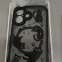 Cute Magnetic Case for iPhone 17 Case [ Compatible with MagSafe ] with Black Cats Cat Pattern Design for Women Girls Boys, Soft Bumper Hard Back Kawaii Animal Protective Phone Cover (iPhone 17 (6.3 inch))