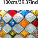 Stained Glass Window Film Home Decorative Privacy Window Film 39.317.7 Inches for Glass Door Home and Office Bedrooms PVC Static Cling Sticker