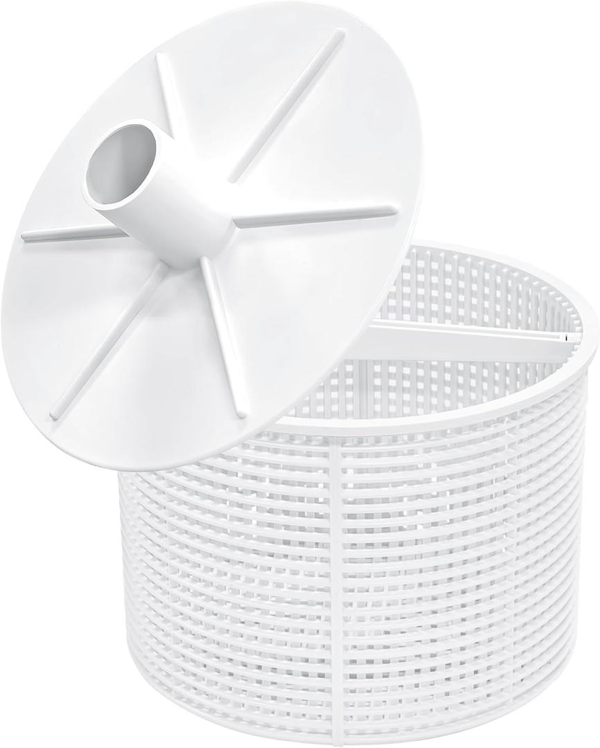 SPX1082CA Pool Skimmer Basket Replacement for Hayward SPX1082CA Skim Vac In-Ground Swimming Pool & Aladdin B-152 & 85001900 Skimmer Vacuum Plate Replacement for Pentair Admiral S15 & S20 (White)