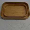Dicunoy Set of 2 Bamboo Serving Tray, Solid Wood Breakfast Tray with Handles and Arc Angles, Large Size for Food, Dinner, Tea, Coffee, Bar, Parties, 15.6" L x 10.8" W /12.6" L x 8.5" W