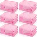 SmoothNovelty 6 Pcs Fleece Sleepover Blankets for Girls Soft Fuzzy Throw Blanket Bulk Warm Flannel for Spa Slumber Movie Night Wedding(Pink,51 x 71 Inch)