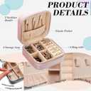 Kenning 12 Pcs Small Velvet Travel Jewelry Box Mini Jewelry Case Portable Organizer Pouch Bridesmaid Proposal Gift for Women(Square)