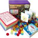 Yuanhe Complete Bingo Game Set - 100 Bingo Cards,1000 Chips and Deck of Calling Cards for Family,Large Groups,Parties,Game Nights