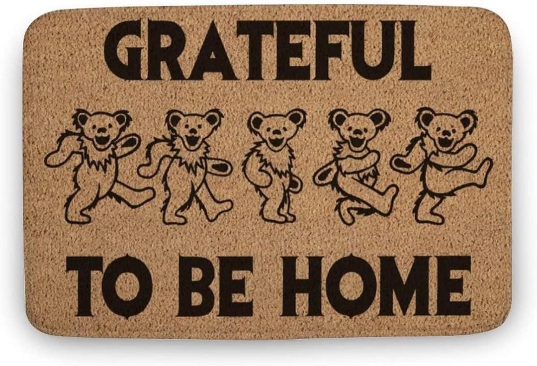 POMOTER New Grateful to Be Home Welcome Mat,Funny Doormat, Home Decor,Indoor Outdoor 23.6x15.7 Inch