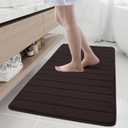Buganda Memory Foam Bath Mat, 50" x 30", Ultra Soft Bathroom Rugs, Water Absorbent and Machine Washable Bath Rug Runner for Bathroom, Shower, and Tub, Brown