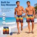 GINGTTO Men's Beach Shorts Bathing Suits with Mesh Lining (M)