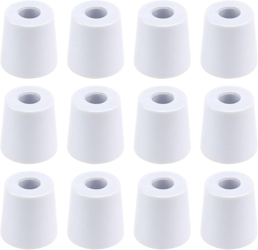 Antrader Soft Cutting Board Rubber Feet with Stainless Steel Screws12 pcs White Non Slip Rubber Bumper Feet,1.26" W1.26" H