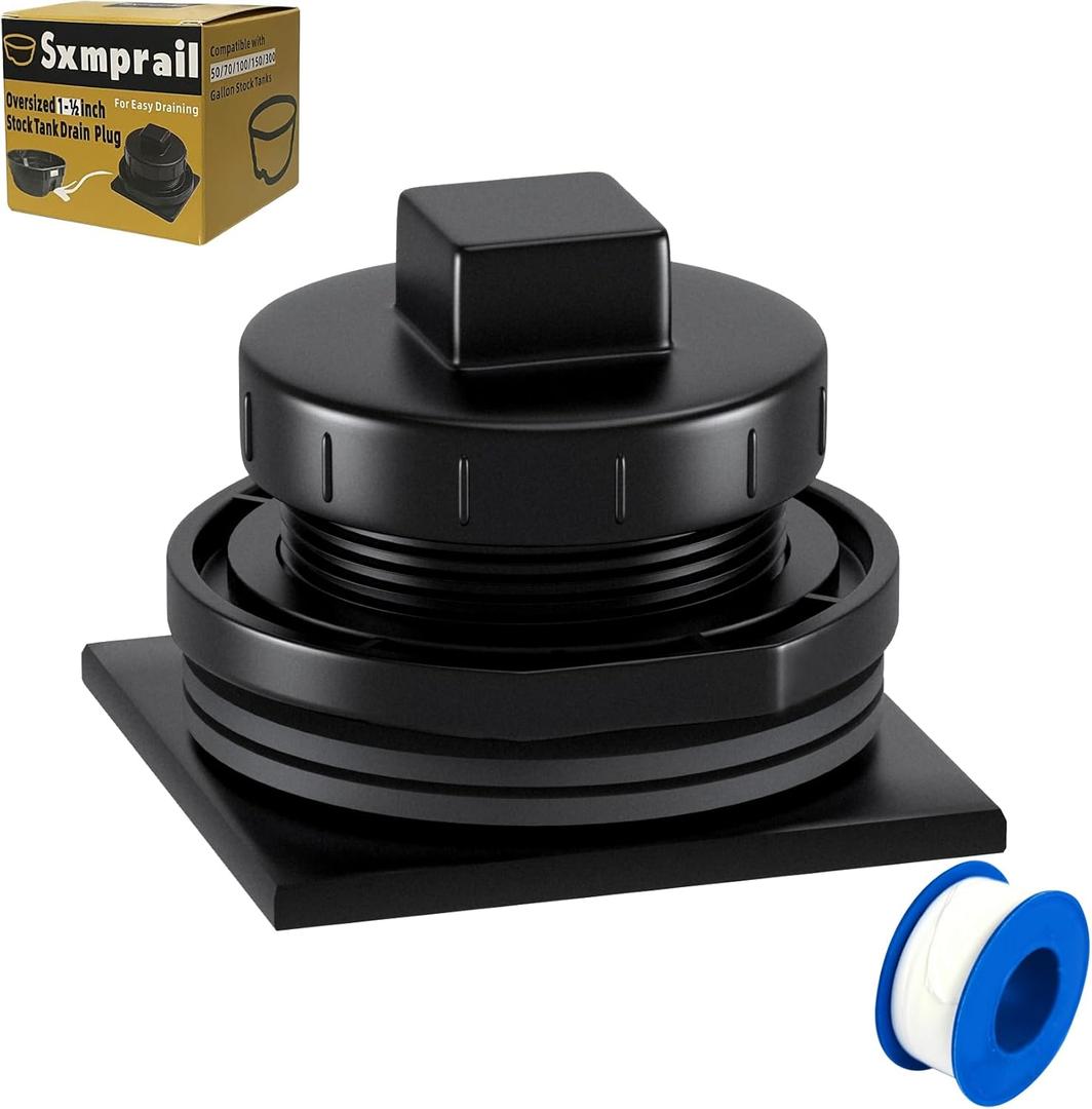 Stock Tank Drain Plug Fit for rubbermaid Commercial 50 70 100 150 300 Gallon Stock Tanks, Stock Tank Plug Fit for rubbermaid Stock Tank Five Year Free Replacement