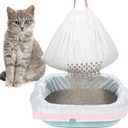 Jutom 56 Count Sifting Litter Box Liners, Drawstring Jumbo Sifting Cat Litter Bags with Holes, 31 x 18 Inch 22 lb Capacity Portable Thick Scratch Resistant Drawstring Bags for Pet Cats